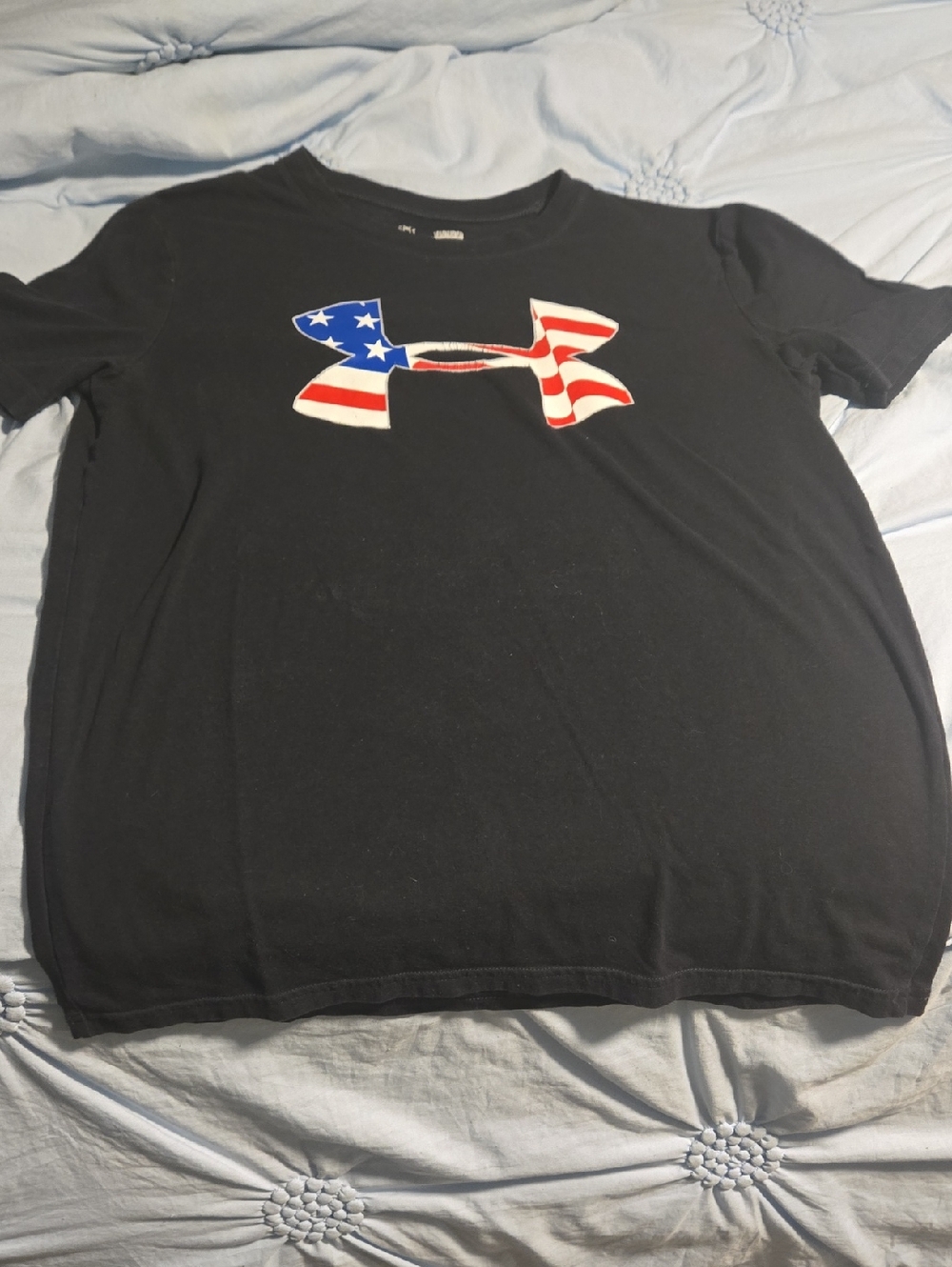 Under Armour Black T-Shirt with American Flag Logo